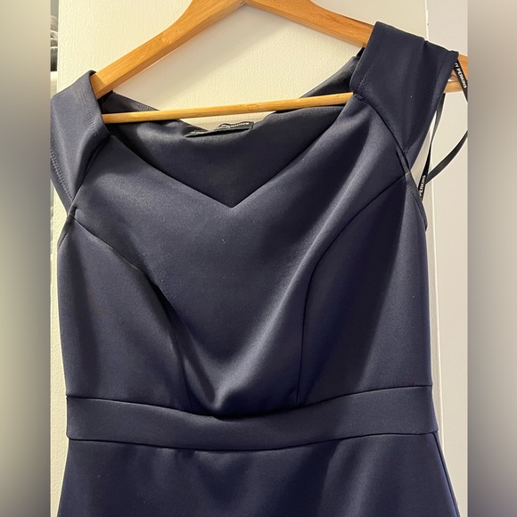 Cap sleeve dress- Navy Blue - Picture 3 of 7
